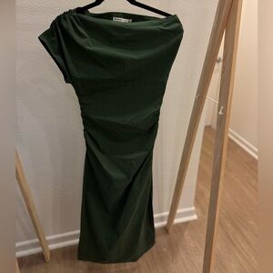 Abercrombie— Off-The-Shoulder Draped Midi Dress. Size XS. NWT. Originally $110